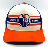 Men's American Needle Sinclair Edmonton Oilers Royal, Orange & Cream Curved Brim Hat