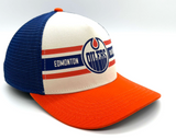 Men's American Needle Sinclair Edmonton Oilers Royal, Orange & Cream Curved Brim Hat