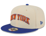 Men's New Era Cream/Blue New York Knicks 2025/26 City Edition 9FIFTY Snapback Hat