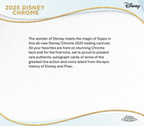 2025 Topps Disney Chrome Mega Box 15 Packs Per Box, 4 Cards Per Pack