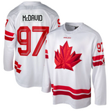 Men's 2026 Team Canada Bauer Olympics White Replica Hockey Jersey - Connor McDavid - Bleacher Bum Collectibles