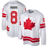 Men's 2026 Team Canada Bauer Olympics White Replica Hockey Jersey - Cale Makar - Bleacher Bum Collectibles