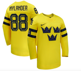 Men's Sweden Hockey William Nylander Nike Yellow 2026 Away Olympics Replica Jersey