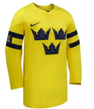 Men's Sweden Hockey Blank Nike Yellow 2026 Away Olympics Replica Jersey - Bleacher Bum Collectibles