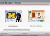 2025 Leaf Trinity Football Hobby Jumbo Box 9 Cards Per Box