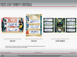 2025 Leaf Trinity Football Hobby Jumbo Box 9 Cards Per Box