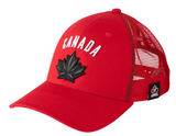 Men's 2026 Olympics Hockey Team Canada Bauer Mesh Back Trucker Adjustable Hat – Red