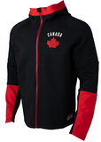 Men's Bauer Hockey Canada Performance 2026 Olympics Full Zip Hoodie - Black - Bleacher Bum Collectibles