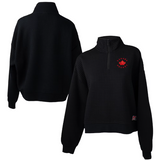 Women's Bauer Hockey Canada Quilted 2026 Olympics 1/2 Zip Hoodie - Black - Bleacher Bum Collectibles