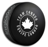 2026 Team Canada Olympics Inglasco Home Jersey Souvenir Hockey Puck - Red - Bleacher Bum Collectibles