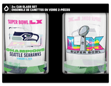 Seattle Seahawks 2026 Super Bowl LX Champions NFL Football 16oz Can Glasses - Set of 2