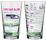 Seattle Seahawks 2026 Super Bowl LX Champions NFL Football 16oz Mixing Glasses - Set of 2