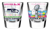 Seattle Seahawks 2026 Super Bowl LX Champions NFL Football 2oz Shot Glasses - Set of 2