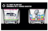 Seattle Seahawks 2026 Super Bowl LX Champions NFL Football 2oz Shot Glasses - Set of 2