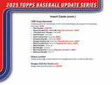 2025 Topps Update Series Baseball Jumbo Value Pack 36 Cards Per Pack