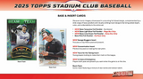 2025 Topps Stadium Club Baseball Mega Box 18 Packs Per Box, 8 Cards Per Pack