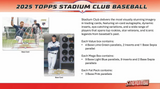 2025 Topps Stadium Club Baseball Blaster Box 8 Packs Per Box, 5 Cards Per Pack