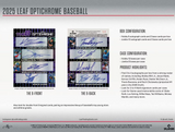 2025 Leaf Optichrome Baseball Hobby Jumbo Box 15 Cards Per Box