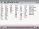 2025 Leaf Optichrome Baseball Hobby Jumbo Box 15 Cards Per Box