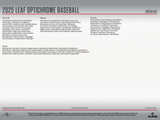 2025 Leaf Optichrome Baseball Hobby Jumbo Box 15 Cards Per Box