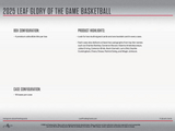 2025 Leaf Glory of the Game Basketball Hobby Box 4 Cards Per Box