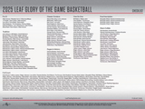 2025 Leaf Glory of the Game Basketball Hobby Box 4 Cards Per Box