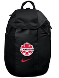 Team Canada Soccer Nike Academy Black Zippered Backpack