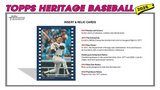 2026 Topps Heritage Baseball Blaster Box 8 Packs Per Box, 8 Cards Per Pack