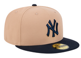 Men's New York Yankees New Era Khaki/Navy Two-Tone Colour Pack 59FIFTY Fitted Hat