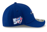 Men's Toronto Blue Jays New Era Game Royal 39THIRTY M-Crown Flex Hat - 50th Logo Side Patch