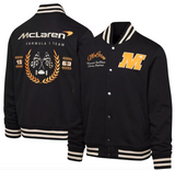 Men's McLaren F1 Team Auto Racing Car Men's Varsity Jacket - Black
