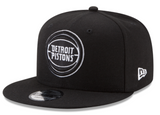 Men's Detroit Pistons NBA New Era Black 9Fifty Two Tone Snapback Hat