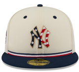 Men's New York Yankees New Era USA 250 Fourth of July 59FIFTY Fitted Hat - Cream/Navy