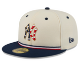 Men's New York Yankees New Era USA 250 Fourth of July 59FIFTY Fitted Hat - Cream/Navy
