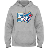 Men's Toronto Blue Jays MLB Baseball 50th Anniversary Logo Hooded Sweatshirt - Athletic Grey