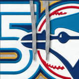 Men's Toronto Blue Jays MLB Baseball 50th Anniversary Logo Hooded Sweatshirt - Athletic Grey