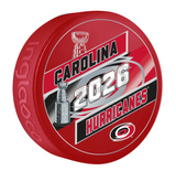 Carolina Hurricanes Inglasco 2026 Stanley Cup Champions Hockey Puck - Red