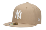 Men's New Era Khaki New York Yankees 59FIFTY Fitted Hat - Grey Undervisor