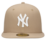 Men's New Era Khaki New York Yankees 59FIFTY Fitted Hat - Grey Undervisor