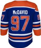 Edmonton Oilers Infant Ages 12-24 Months Connor McDavid Blue Premier - Player Hockey Jersey