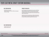2026 Leaf Metal Draft Baseball Mega Jumbo Box 14 Cards Per Box