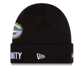 Green Bay Packers NFL Football New Era 2025 Inspire Change Cuffed Knit Hat - Black