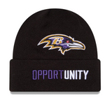 Baltimore Ravens NFL Football New Era 2025 Inspire Change Cuffed Knit Hat - Black