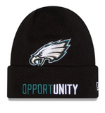 Philadelphia Eagles NFL Football New Era 2025 Inspire Change Cuffed Knit Hat - Black