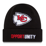 Kansas City Chiefs NFL Football New Era 2025 Inspire Change Cuffed Knit Hat - Black
