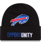 Buffalo Bills NFL Football New Era 2025 Inspire Change Cuffed Knit Hat - Black