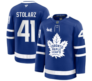 Men's Toronto Maple Leafs Anthony Stolarz Fanatics Blue Home Premium Jersey - with Milk Patch