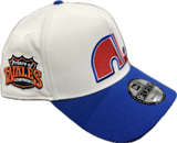 Men's Quebec Nordiques Conference Side Patch NHL New Era 9Forty A-Frame Snapback Hat - Cream