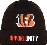 Cincinnati Bengals NFL Football New Era 2025 Inspire Change Cuffed Knit Hat - Black
