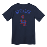 Kids Toronto Blue Jays George Springer Nike Navy 2024 City Connect Name & Number T-Shirt - 3 Size Groups